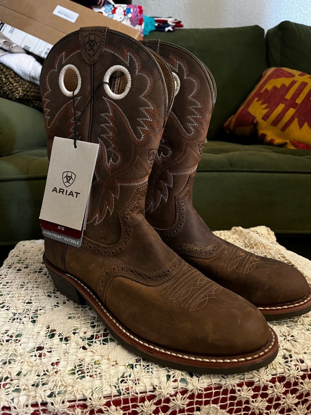 Ariat brown heritage roughstock leather boots